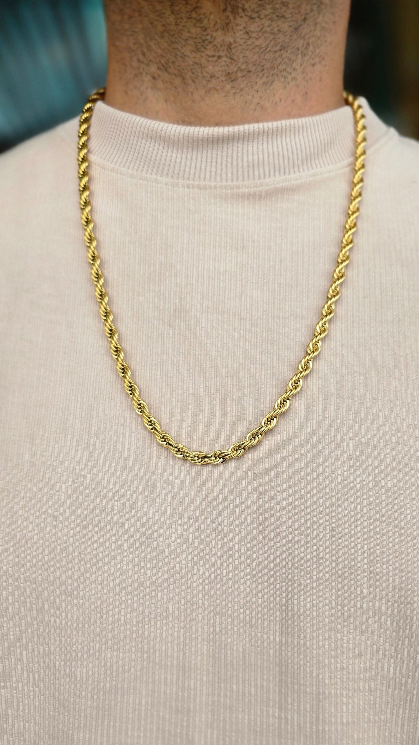 PULSERA LAZO 6mm GRUESA ORO 18K LAMINADO CABALLERO