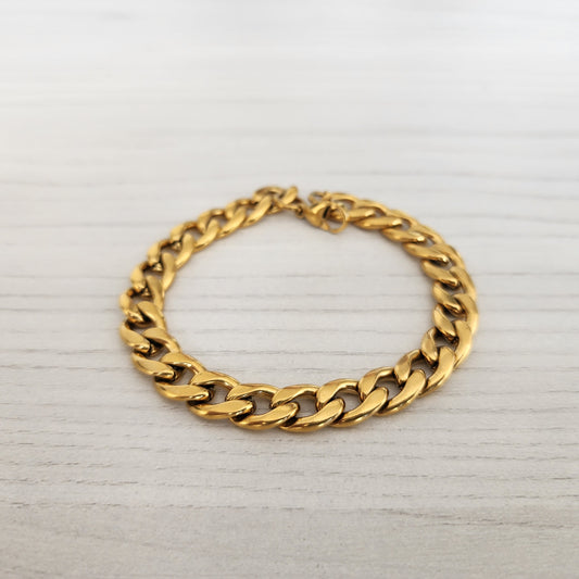 PULSERA CUBANA EXTRA GRUESA ORO 18K LAMINADO