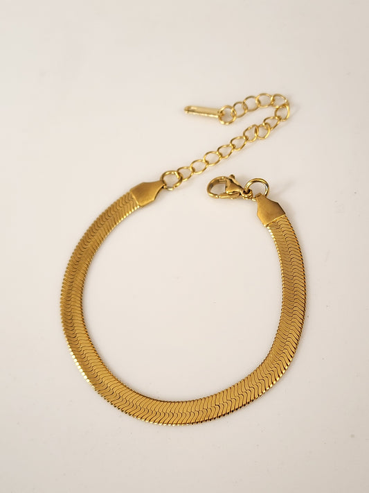 PULSERA EGIPCIA 6mm GRUESA ORO 18K LAMINADO CABALLERO