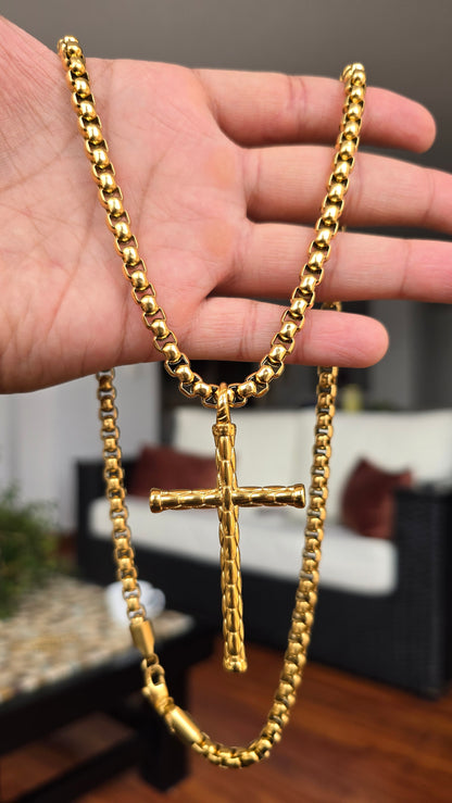 DIJE CRUZ ORO 18K LAMINADO