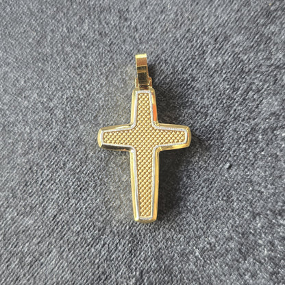 DIJE CRUZ TALLADA ORO18KLAMINADO
