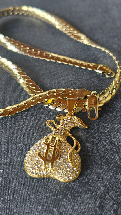 DIJE MONEY BAG ORO18KLAMINADO
