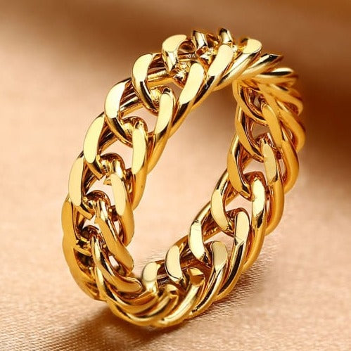 ANILLO CUBANO ORO 18K laminado