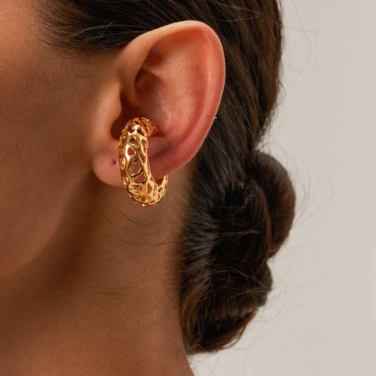 Earcuff texturizado ORO 18K LAMINADO